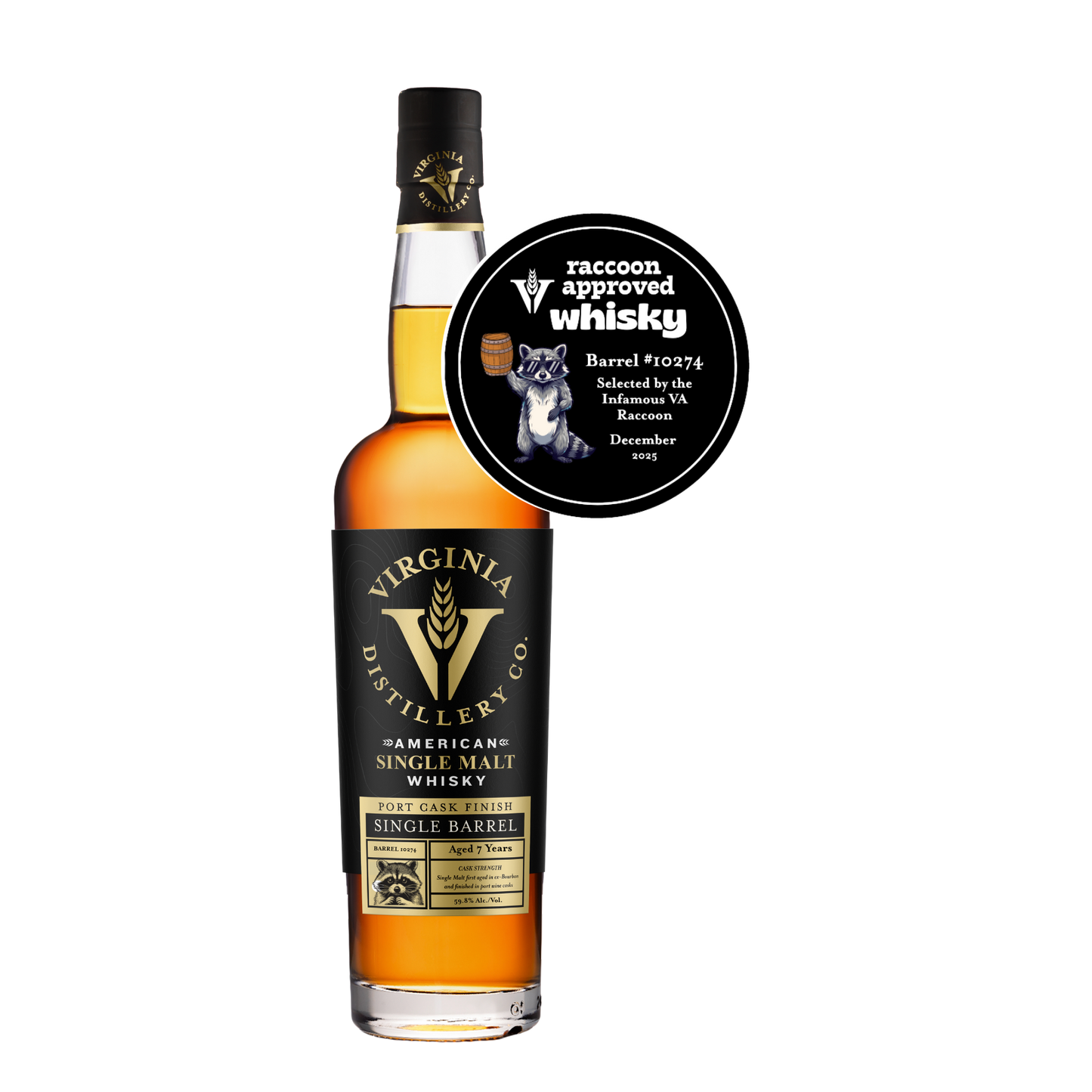 Raccoon Pick: VDC Port Cask Finish Single Barrel #10274 **Ships late Dec/early Jan**