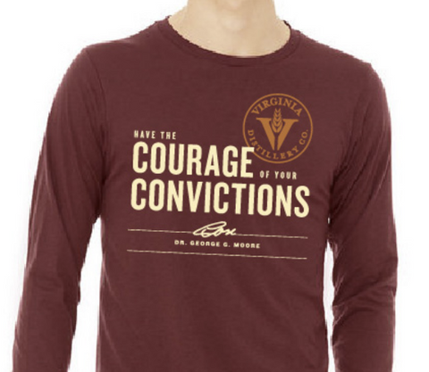 Long Sleeve T-Shirt: Maroon Courage Logo